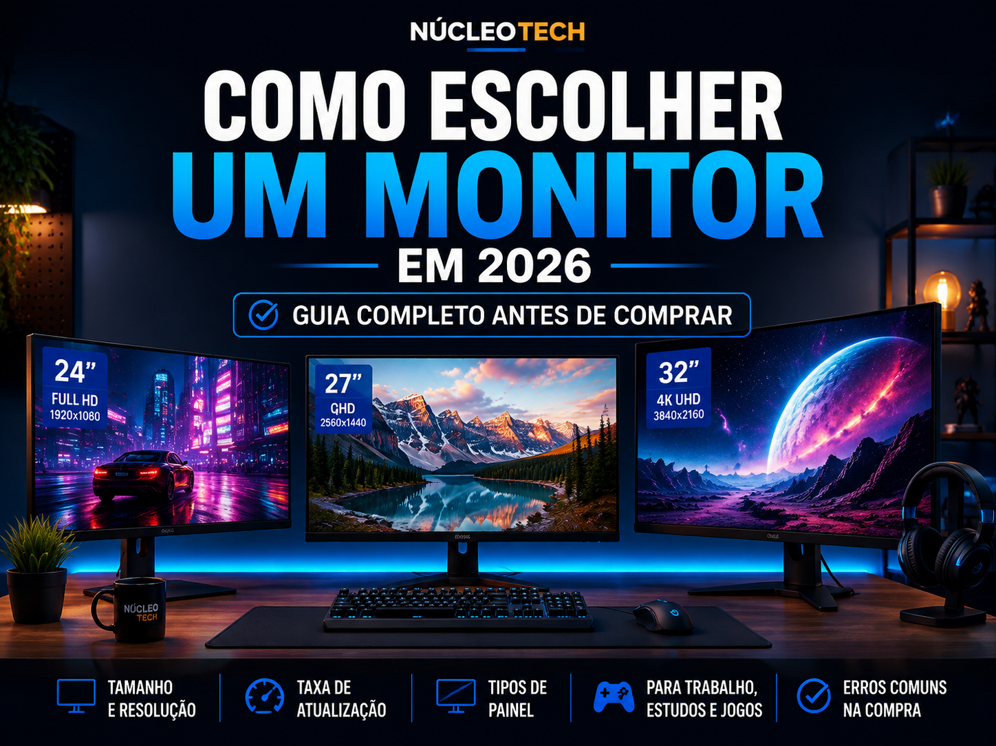 Como escolher um monitor em 2026: características importantes antes de comprar