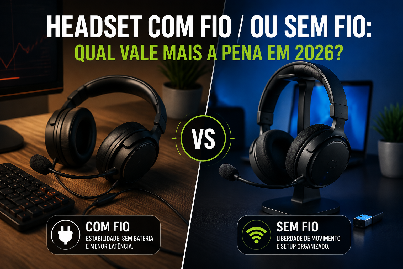 Headset com fio ou sem fio: qual vale mais a pena em 2026
