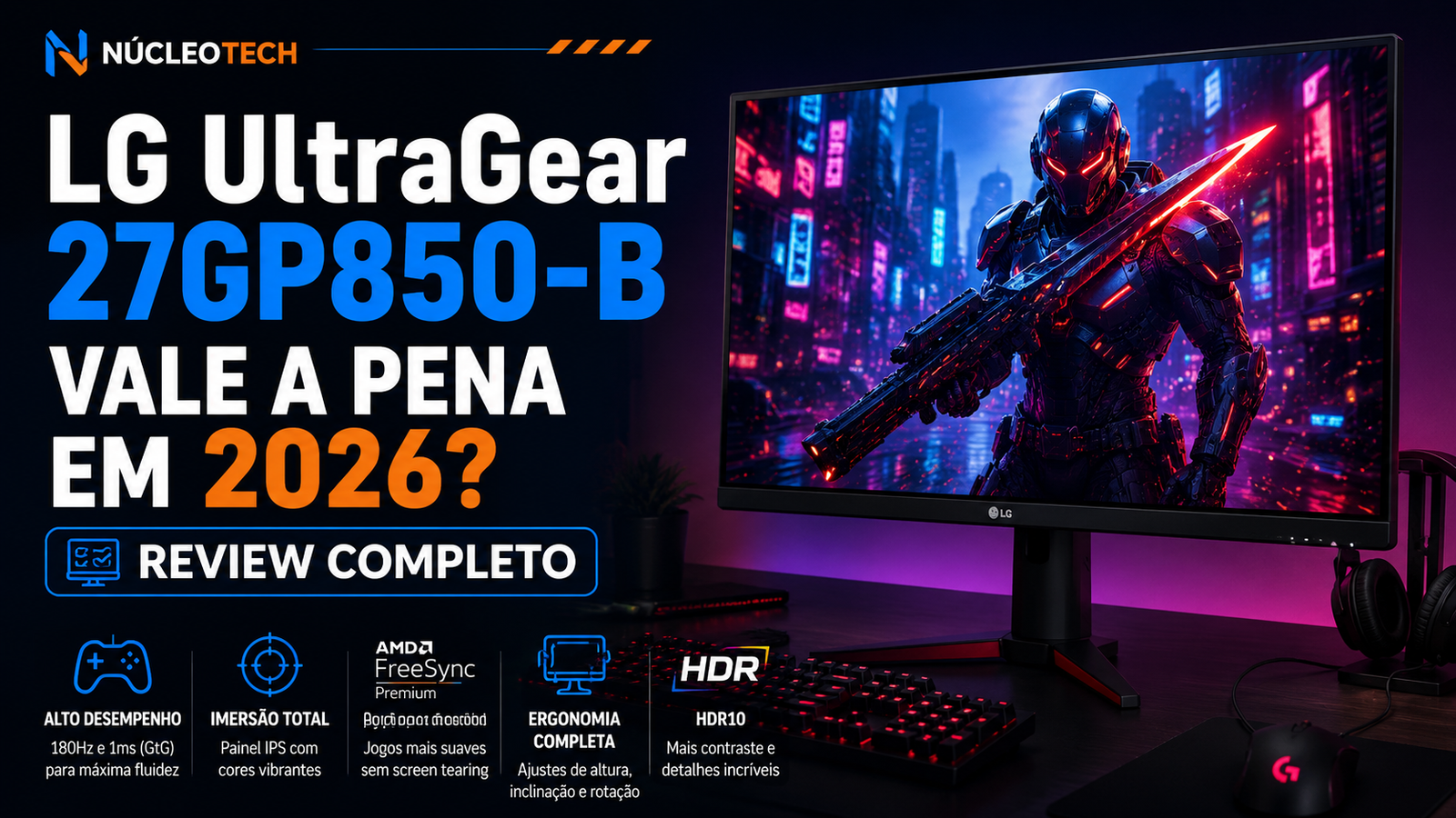 LG UltraGear 27GP850-B vale a pena em 2026? Review completo