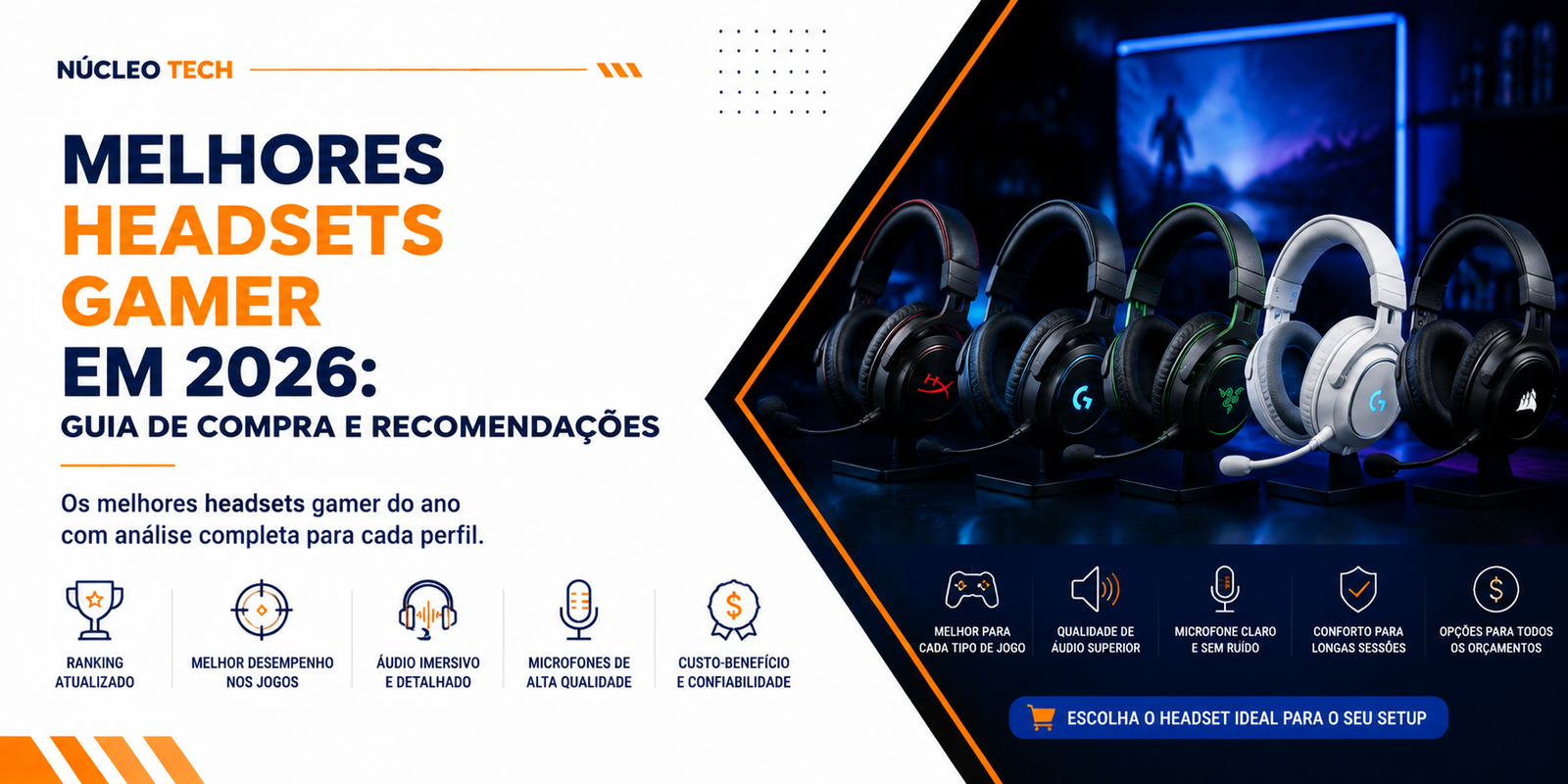 Melhores headsets gamer em 2026: guia de compra e recomendações