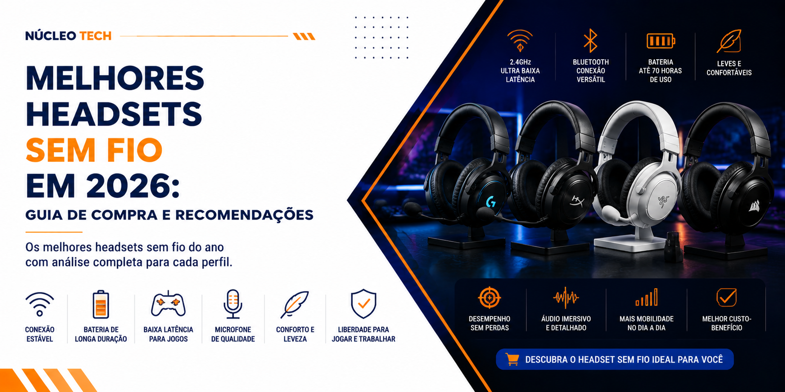 Melhores headsets sem fio em 2026: guia de compra e recomendações