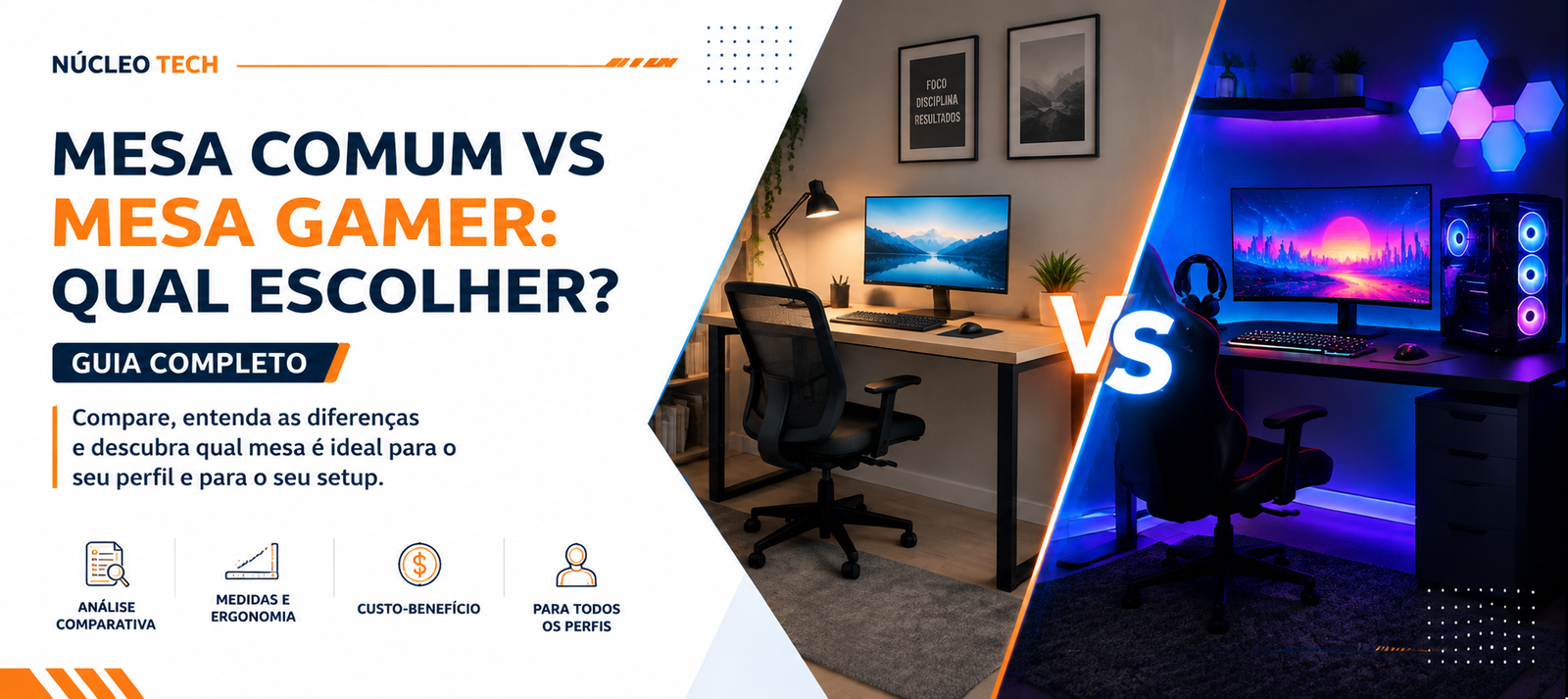 Mesa comum vs mesa gamer: qual escolher?